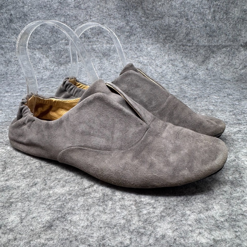 Chocolat Blu Mario Suede Womens 7.5 Gray Loafers Shoes Minimalist Flats Split